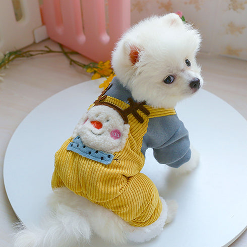 Cotton-Padded Jumpsuits with Snowman Pattern